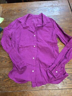 Frank&Eileen Barry purple/pink button down shirt sz Large